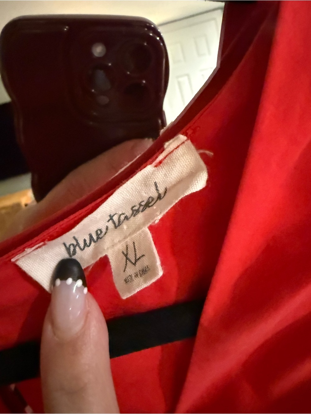 Bold Red Ruffle-Trim Mini Dress - Picture 7 of 7